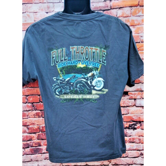 Full Throttle Ride Hard Live Free Motorcycle T-Shirt Size X-Large Covington - Picture 2 of 8
